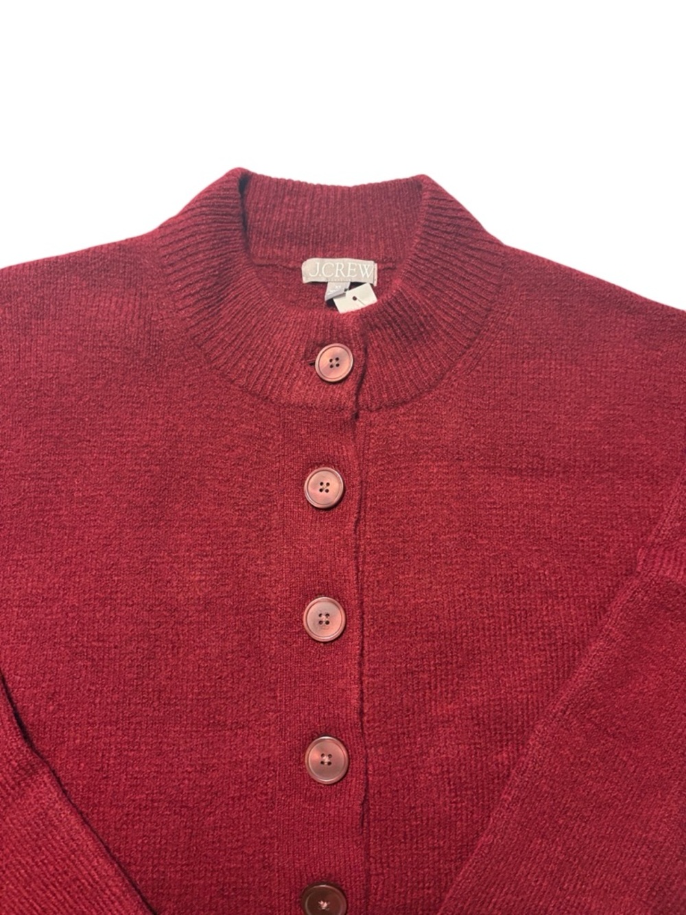 J. Crew Relaxed Milano Stitch Cardigan Size Small Red Oversized Alpaca Wool NWT - Picture 4 of 9